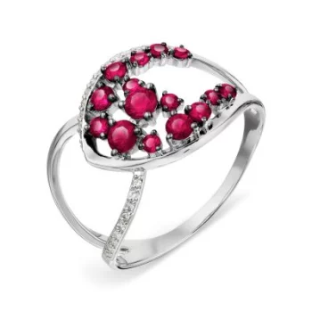 Кольцо с рубинами и бриллиантами Линии Любви(Кольцо Т301018065)