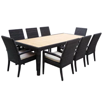 Комплект Puriartha dark brown: стол, 8 кресел